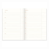 A - Journal Stationery - ONE LINE A DAY Kleines Tagebuch | Checkered - Notizbuch - ROSA ECK - Hardcover, kariert, Orange