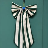 Weihnachtsschleife zum Aufhängen • Streifen Grün