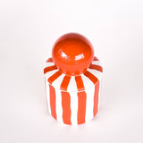 STRIPES Kerze im Keramikgefäß • Cotto Orange