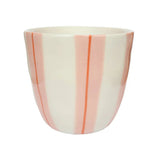 All the Luck in the World - Becher (200 ml) • Pink and Orange Stripes Handpainted - ROSA ECK