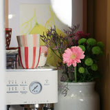 All the Luck in the World - Becher (200 ml) • Pink and Orange Stripes Handpainted - ROSA ECK