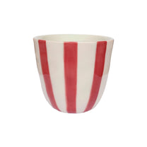 All the Luck in the World - Becher (200 ml) • Red Stripes Handpainted - ROSA ECK