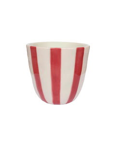 All the Luck in the World - Becher (200 ml) • Red Stripes Handpainted - ROSA ECK