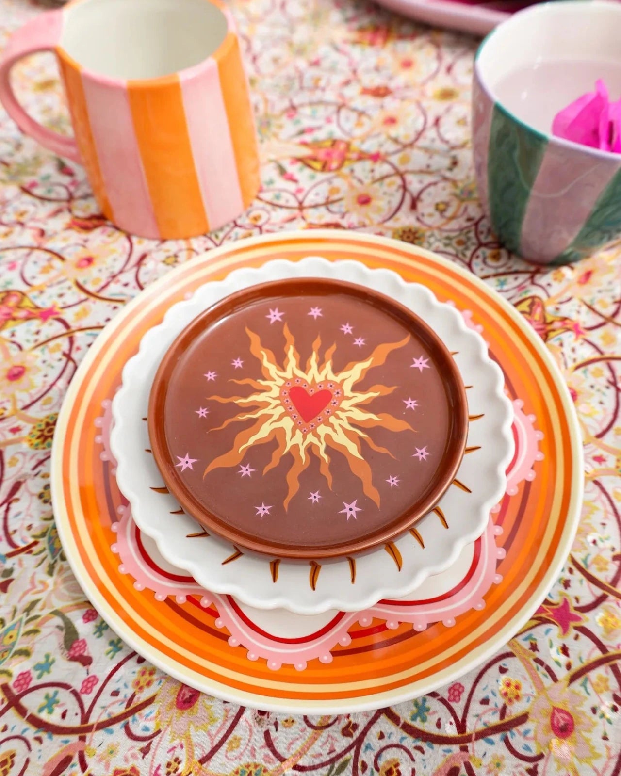 All the Luck in the World - Kleiner Teller / Schmucktablett • Heart With Fire - ROSA ECK