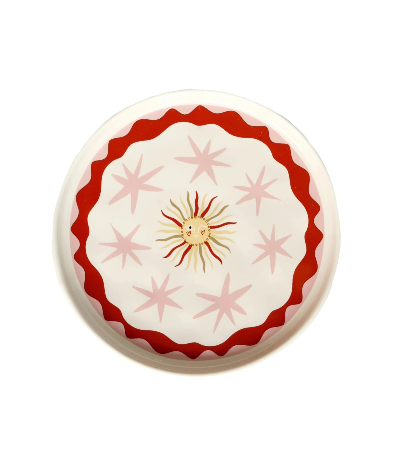All the Luck in the World - Kleiner Teller • Sun with Pink Stars - ROSA ECK