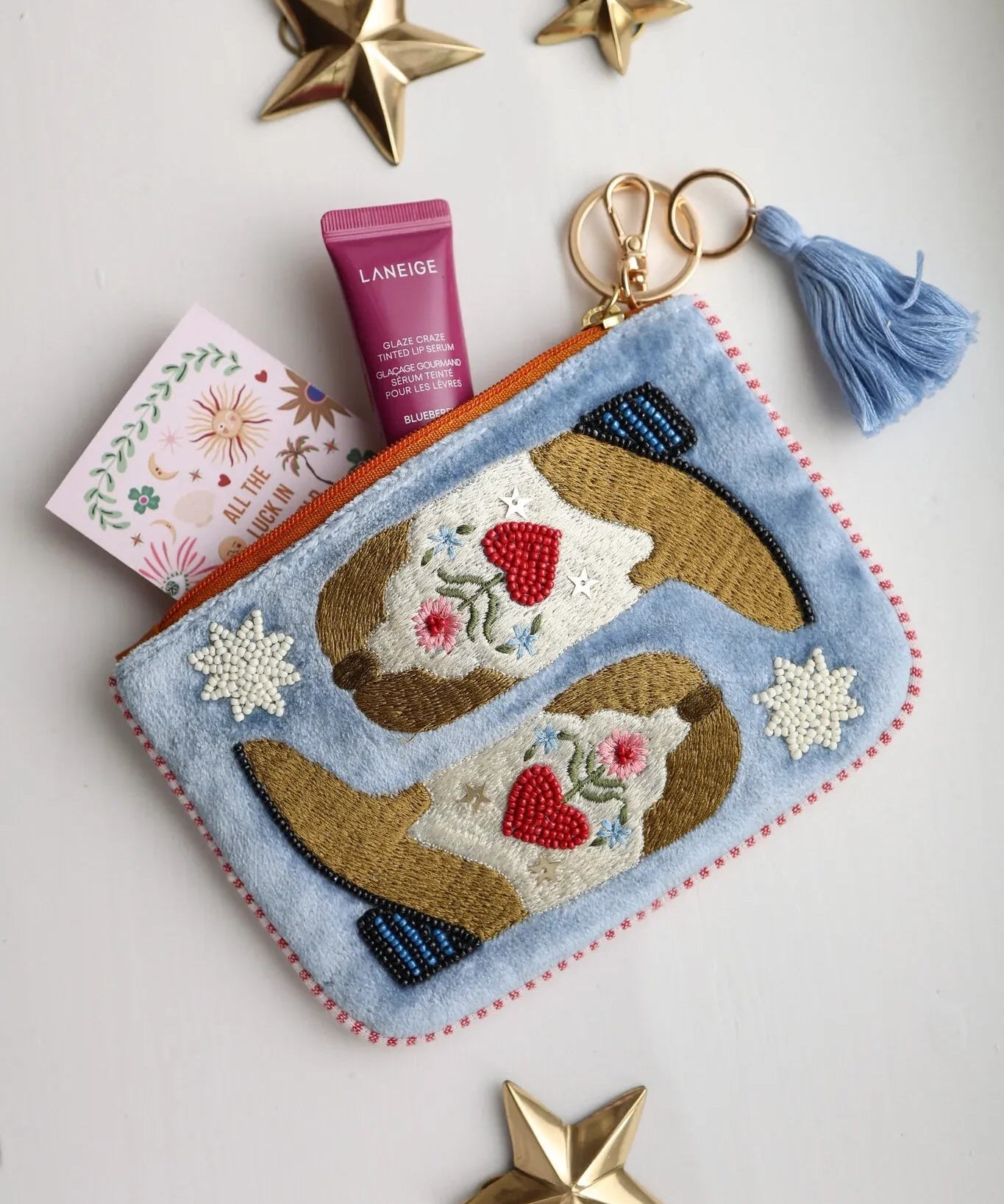 All the Luck in the World - Mini-Beutel • Cowboy Boots - ROSA ECK