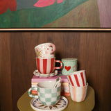 Tasse • Pink Stripes Handpainted
