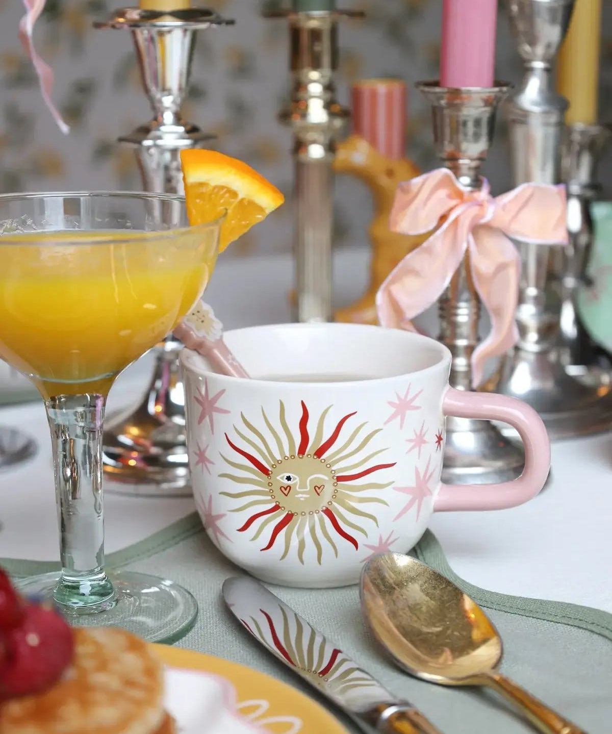 All the Luck in the World - Tasse • Sun with Pink Stars - ROSA ECK
