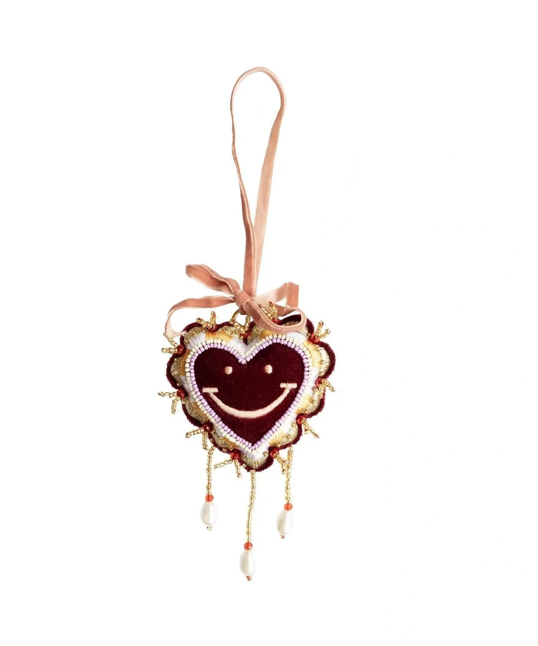 All the Luck in the World - Weihnachtsanhänger • Heart with Smiley - ROSA ECK