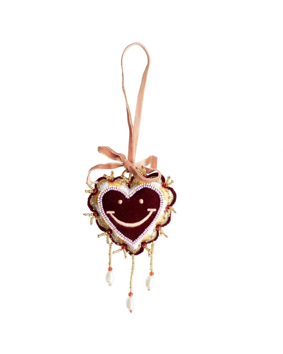 All the Luck in the World - Weihnachtsanhänger • Heart with Smiley - ROSA ECK