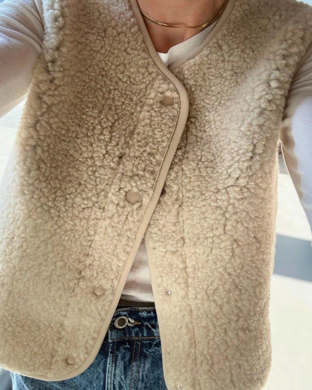 Alwero - TYB Weste aus Wolle • Sand Brown (Hellbraun) - ROSA ECK