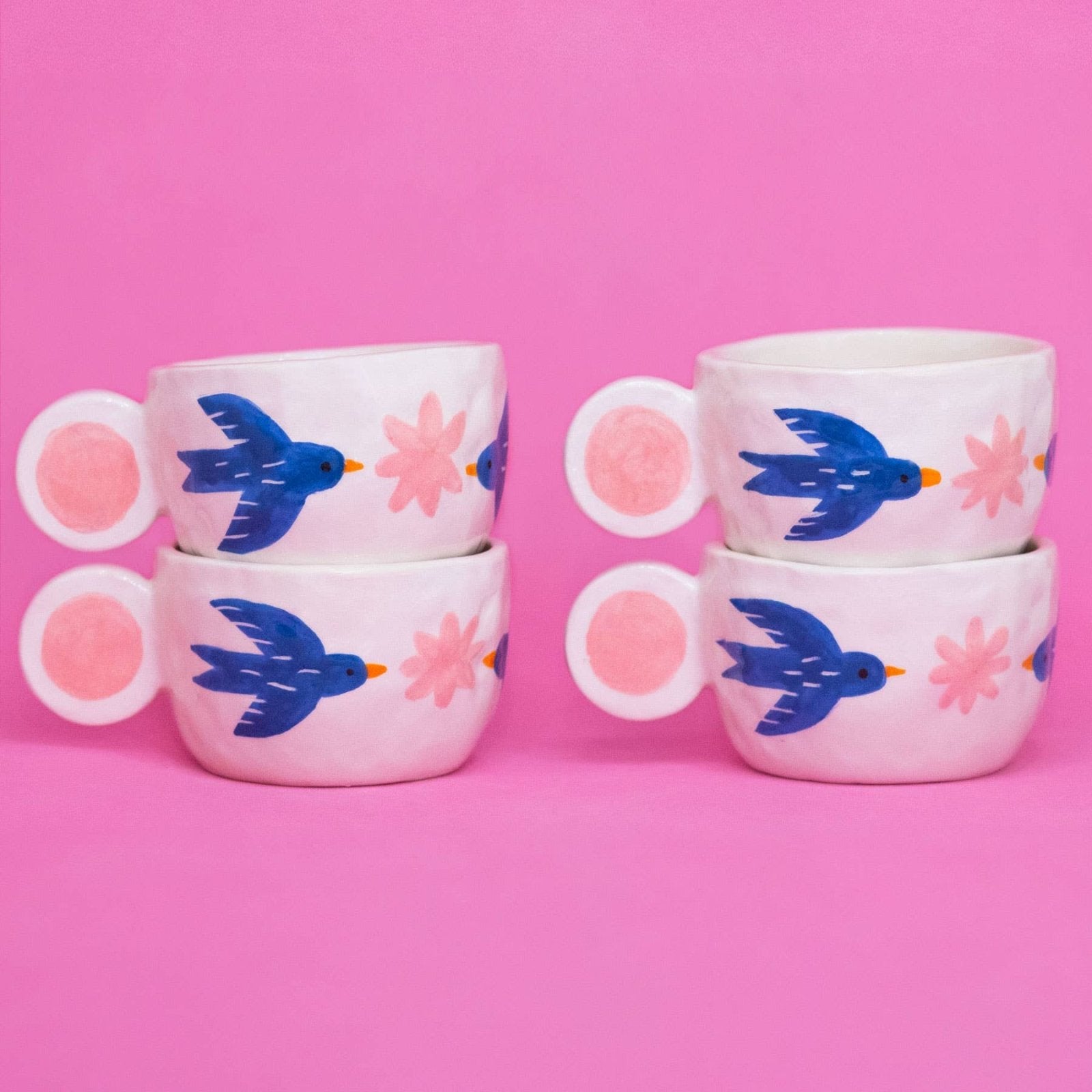 Ana Seixas - BIRDS Tasse aus Keramik mit Vogel - Motiv - Kaffee - und Teetasse - ROSA ECK Concept Store