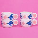 Ana Seixas - BIRDS Tasse aus Keramik mit Vogel - Motiv - Kaffee - und Teetasse - ROSA ECK Concept Store
