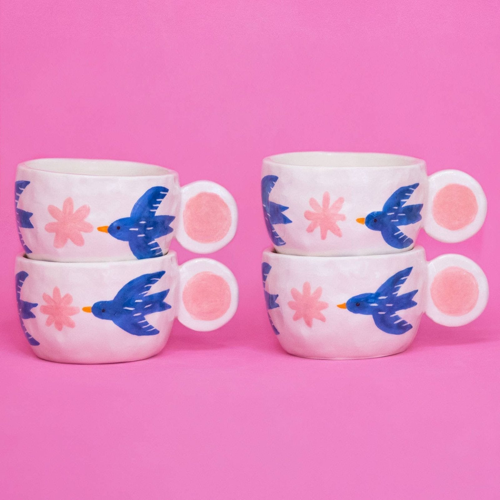 Ana Seixas - BIRDS Tasse aus Keramik mit Vogel - Motiv - Kaffee - und Teetasse - ROSA ECK Concept Store