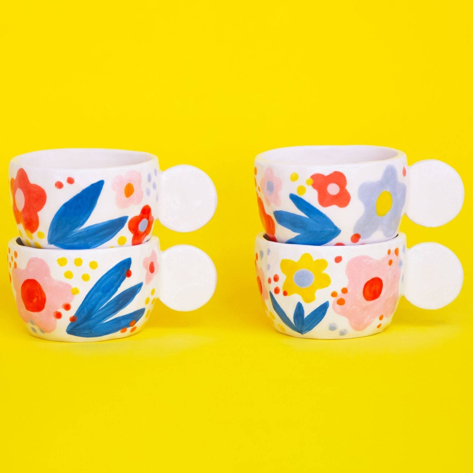 Ana Seixas - FLORAS Tasse aus Keramik mit Blumen - Motiv - Kaffee - und Teetasse - ROSA ECK Concept Store