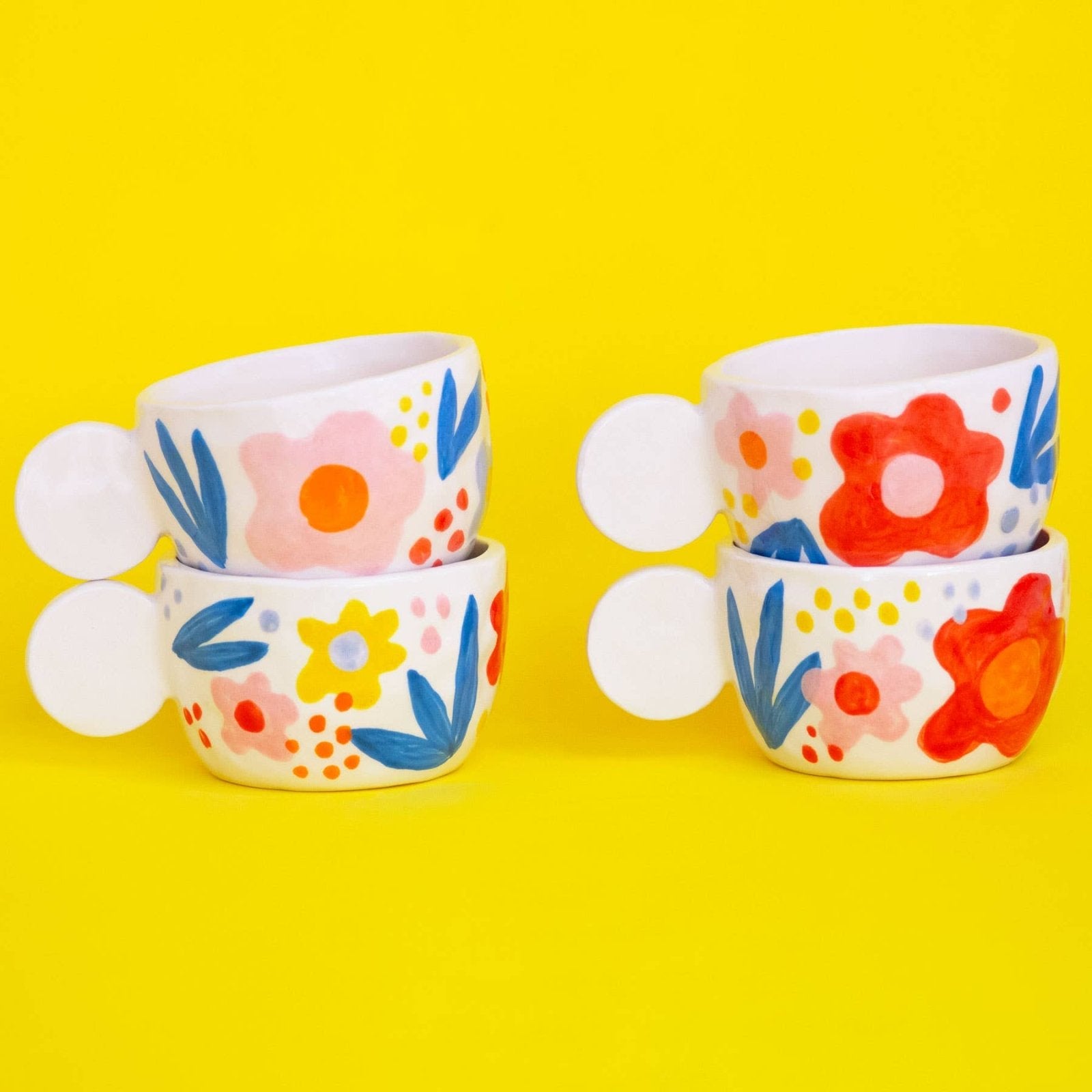 Ana Seixas - FLORAS Tasse aus Keramik mit Blumen - Motiv - Kaffee - und Teetasse - ROSA ECK Concept Store