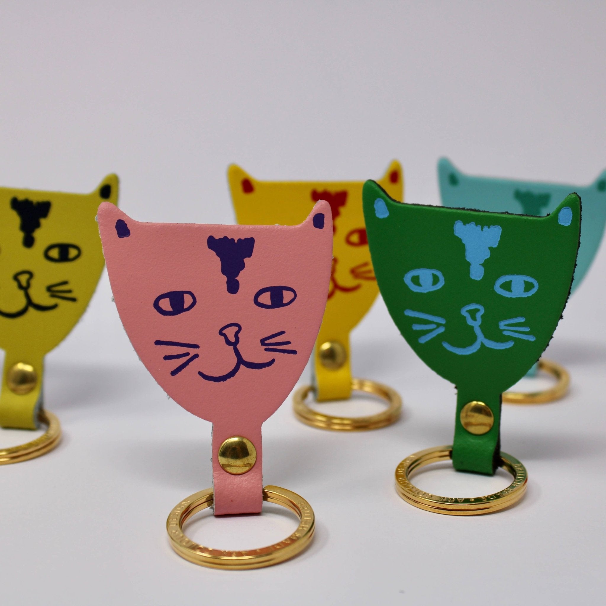 Ark Colour Design - CAT HEAD Schlüsselanhänger • Grün - ROSA ECK