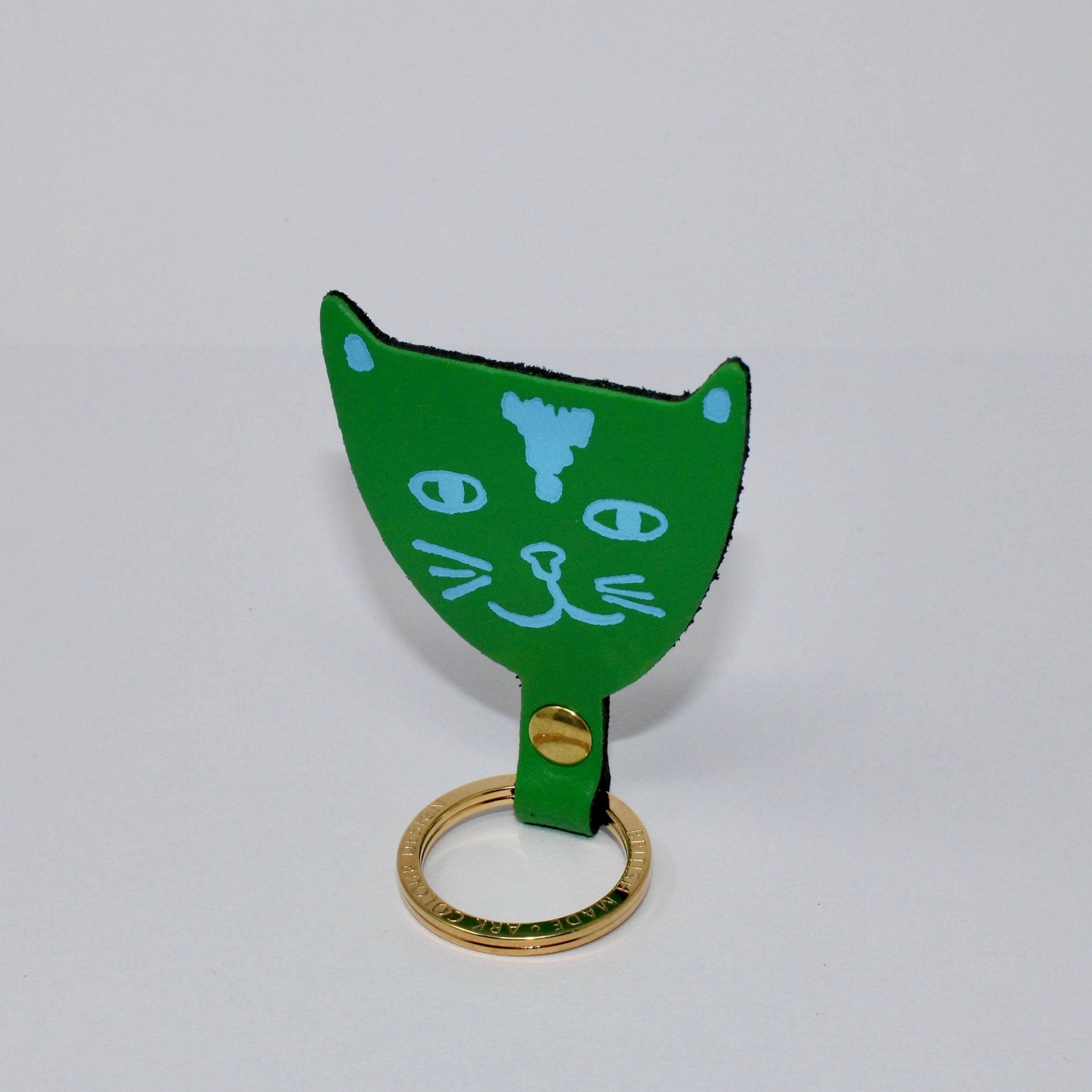 Ark Colour Design - CAT HEAD Schlüsselanhänger • Weiß/Braun - ROSA ECK