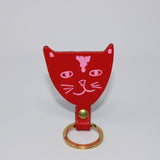 Ark Colour Design - CAT HEAD Schlüsselanhänger • Weiß/Braun - ROSA ECK