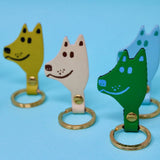 Ark Colour Design - DOG HEAD Schlüsselanhänger • Hellrosa - ROSA ECK