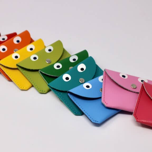 Ark Colour Design - GOOGLE EYE Mini - Geldbeutel Grün - ROSA ECK - Grün, Leder,