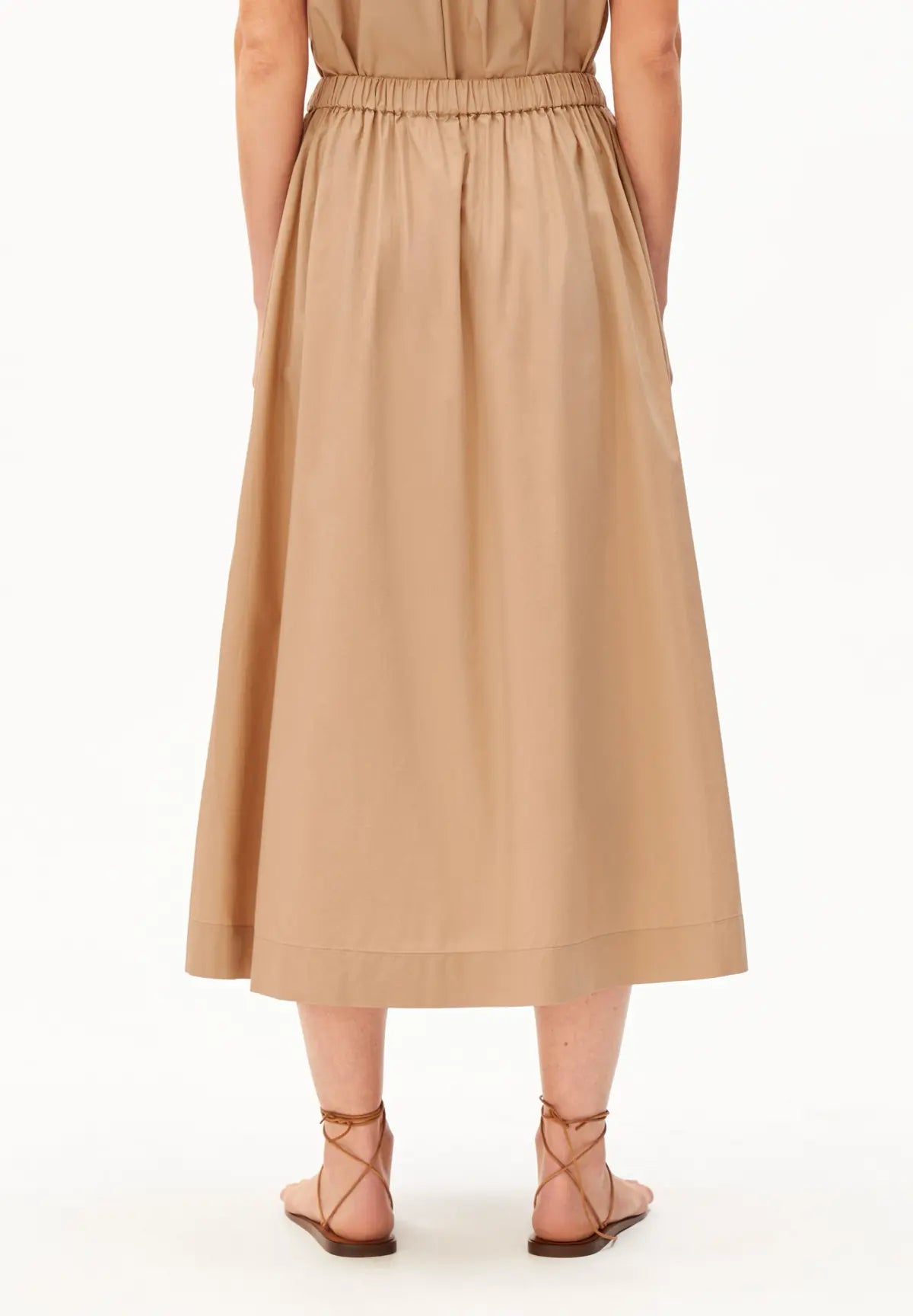 ARMEDANGELS - A - Linien Midirock aus Popelin • true camel - ROSA ECK