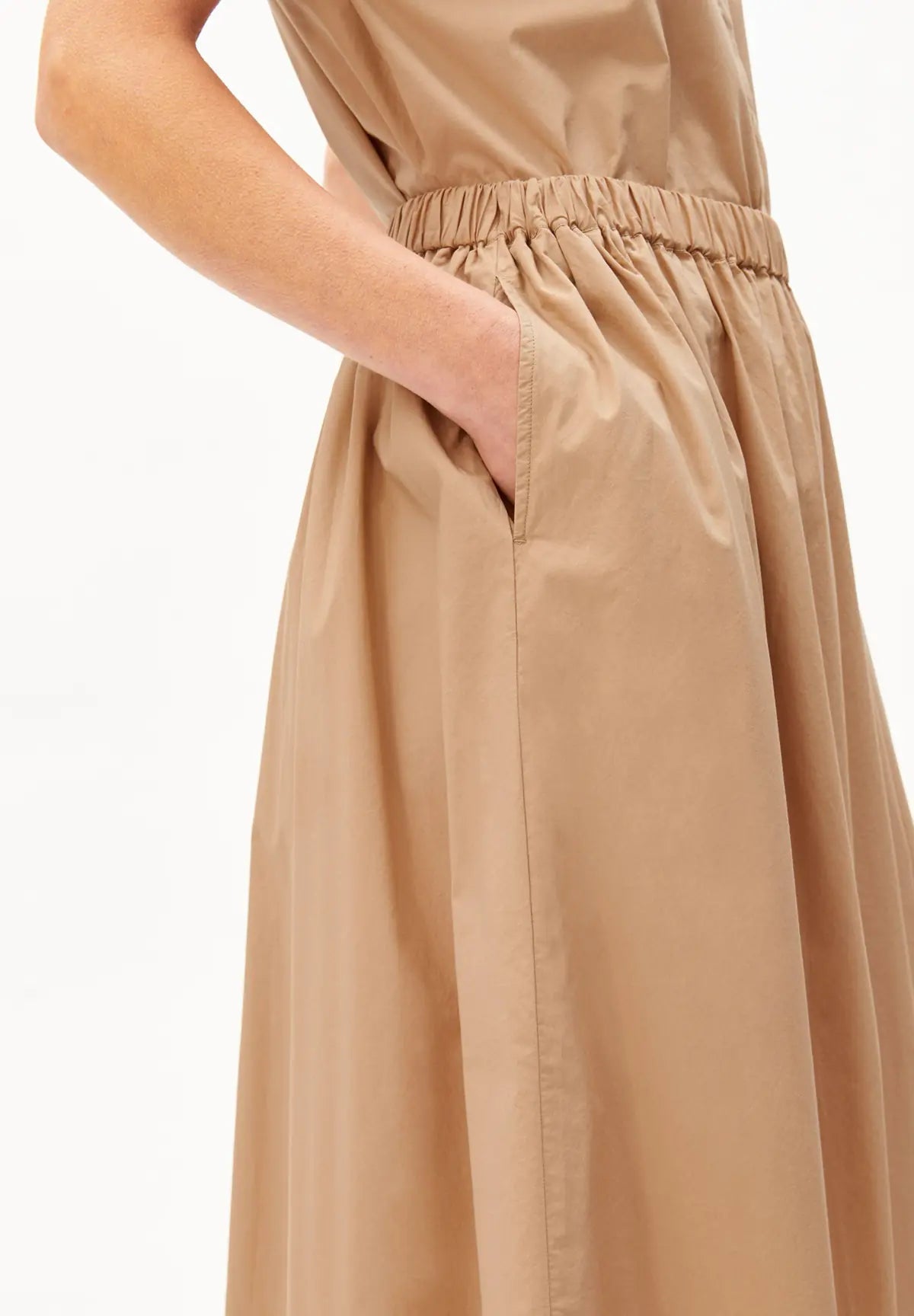 ARMEDANGELS - A - Linien Midirock aus Popelin • true camel - ROSA ECK