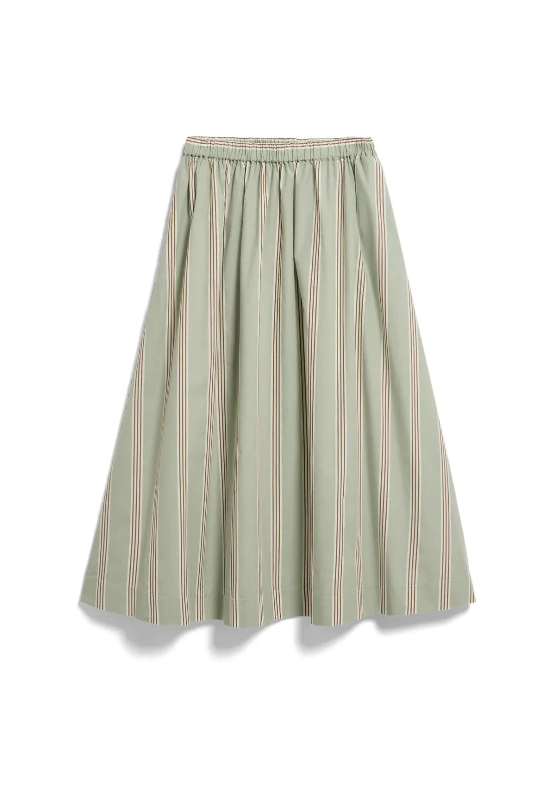 ARMEDANGELS - A - Linien Midirock mit Streifen • foam - light oatmilk - dried palm - ROSA ECK