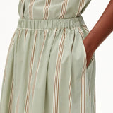 ARMEDANGELS - A - Linien Midirock mit Streifen • foam - light oatmilk - dried palm - ROSA ECK