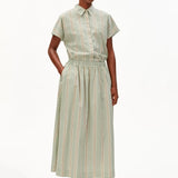 ARMEDANGELS - A - Linien Midirock mit Streifen • foam - light oatmilk - dried palm - ROSA ECK