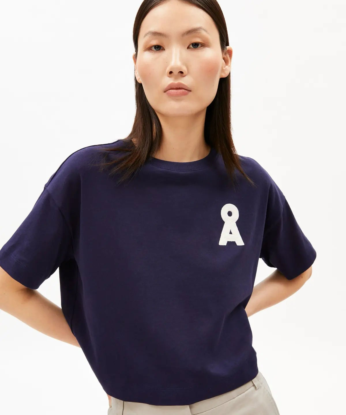 ARMEDANGELS - ALBERTARAA T-Shirt • tinted navy - ROSA ECK