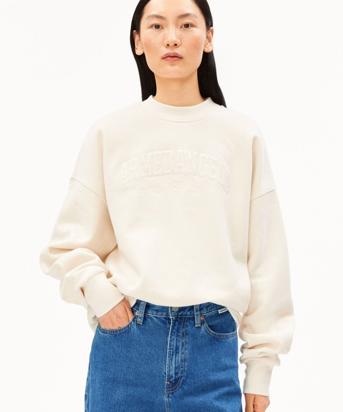 ARMEDANGELS - ALIZAA College-Sweatshirt • undyed - ROSA ECK