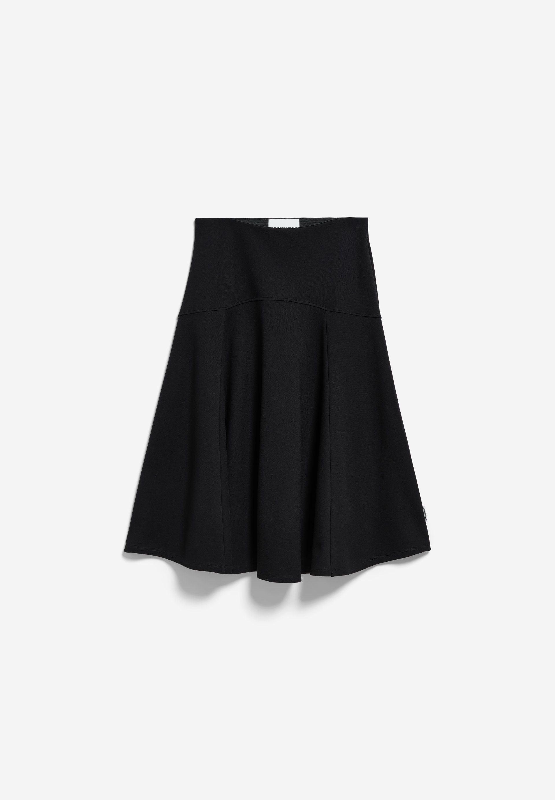 Ausgestellter Jersey-Midirock in Schwarz von ARMEDANGELS – Ansicht 7