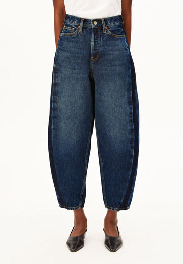 BAARLY High Panel Barrel Jeans in Dunkelblau von ARMEDANGELS – Ansicht 1