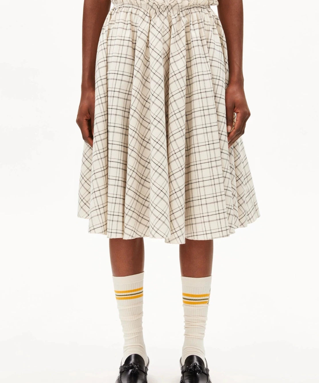 ARMEDANGELS - CHECK CIRCLE Rock • oatmilk - black - Rock - ROSA ECK