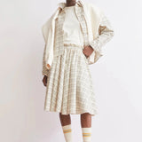 ARMEDANGELS - CHECK CIRCLE Rock • oatmilk - black - Rock - ROSA ECK