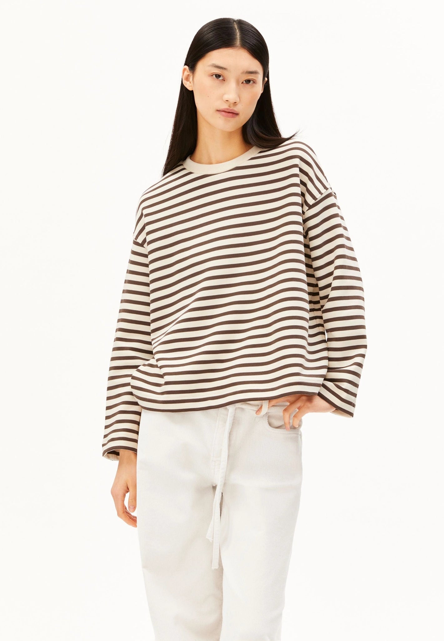FRANKAA MAARLEN STRIPE Pullover • undyed-claystone