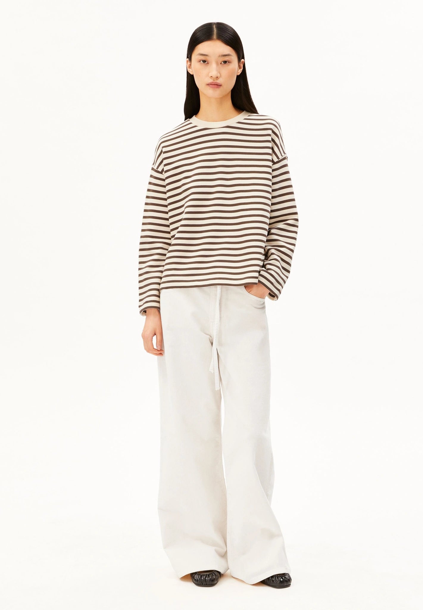 FRANKAA MAARLEN STRIPE Pullover • undyed-claystone