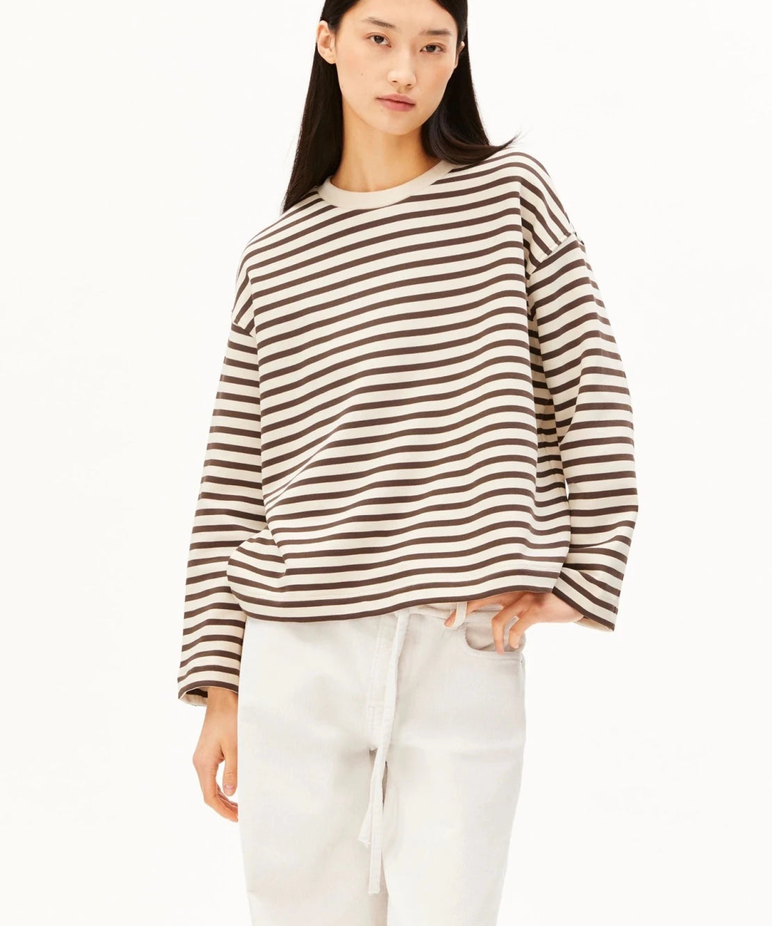 ARMEDANGELS - FRANKAA MAARLEN STRIPE Pullover • undyed-claystone - ROSA ECK