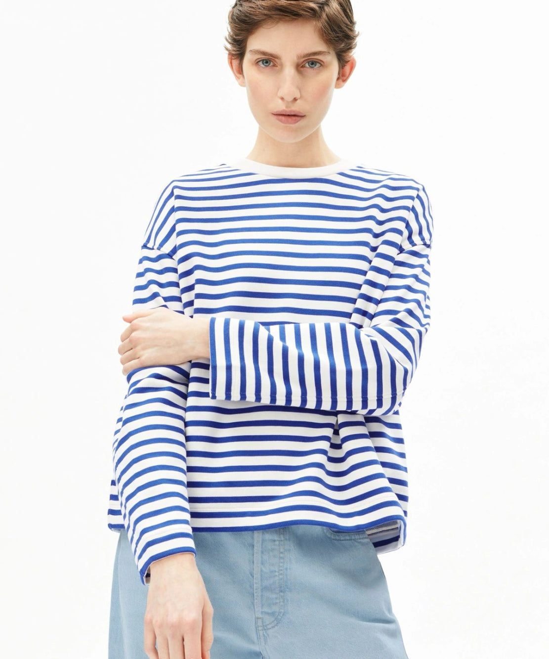 ARMEDANGELS - FRANKAA MAARLEN STRIPE Pullover • undyed - dynamo blue - T-Shirt - ROSA ECK