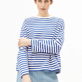 ARMEDANGELS - FRANKAA MAARLEN STRIPE Pullover • undyed - dynamo blue - T-Shirt - ROSA ECK