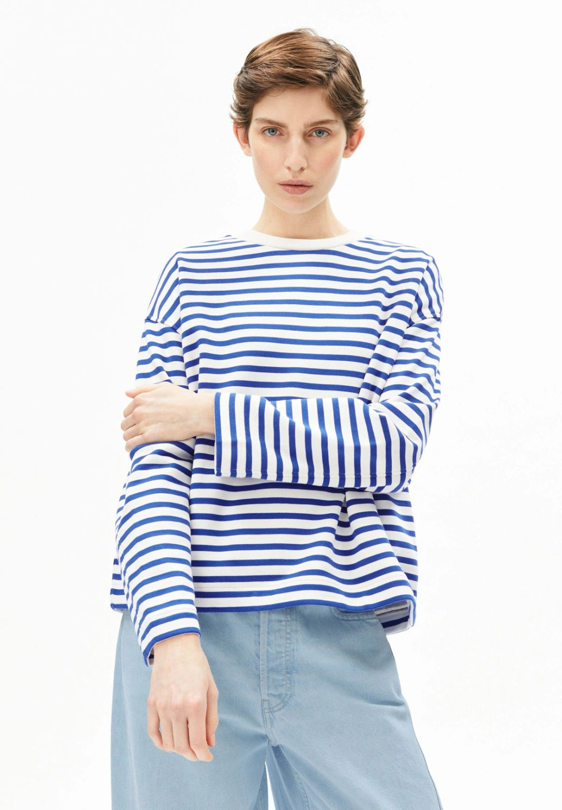 ARMEDANGELS - FRANKAA MAARLEN STRIPE Pullover • undyed - dynamo blue - T-Shirt - ROSA ECK