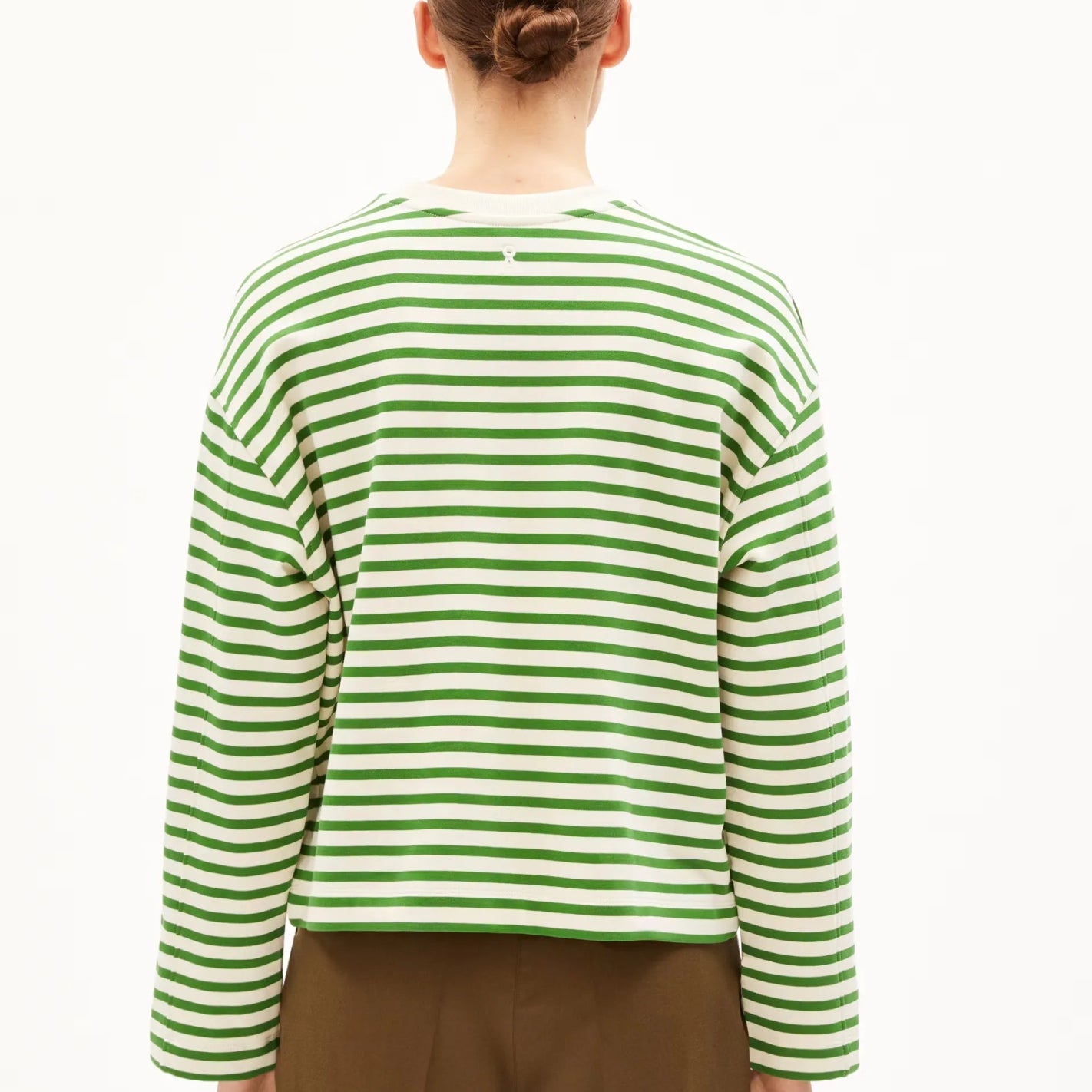 ARMEDANGELS - FRANKAA MAARLEN STRIPE Sweatshirt aus Bio - Baumwolle | undyed - ivy green - Sweater - ROSA ECK - 