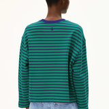 ARMEDANGELS - FRANKAA MAARLEN STRIPE Sweatshirt • emerald green - blue noon - ROSA ECK Concept Store