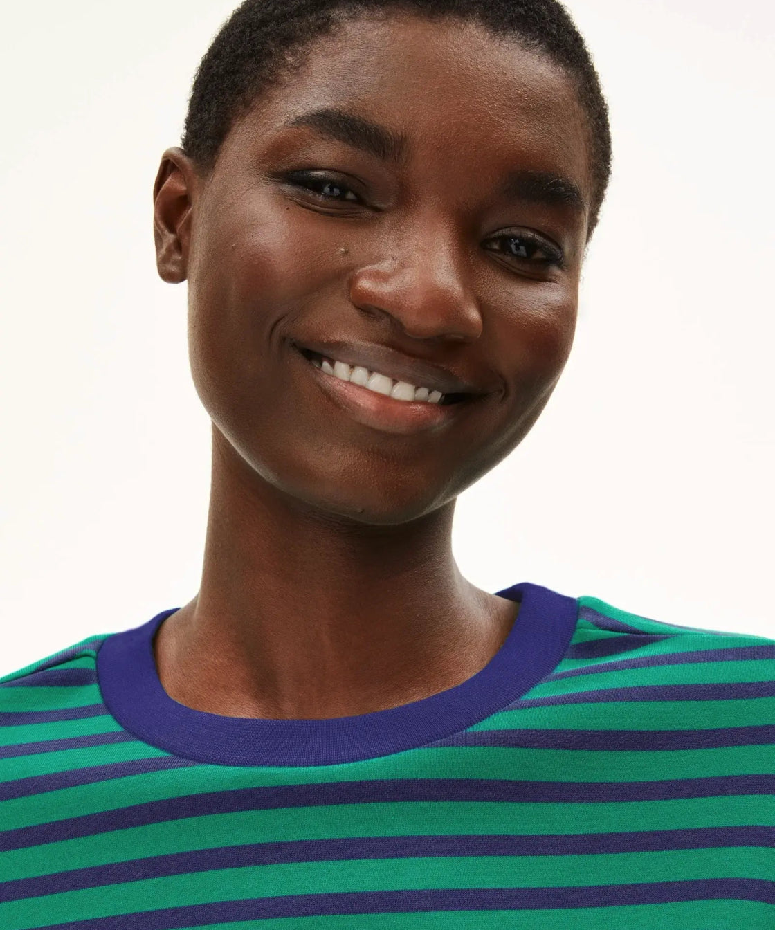 ARMEDANGELS - FRANKAA MAARLEN STRIPE Sweatshirt • emerald green - blue noon - ROSA ECK Concept Store
