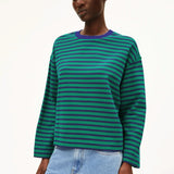ARMEDANGELS - FRANKAA MAARLEN STRIPE Sweatshirt • emerald green - blue noon - ROSA ECK Concept Store
