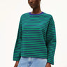 ARMEDANGELS - FRANKAA MAARLEN STRIPE Sweatshirt • emerald green - blue noon - ROSA ECK Concept Store