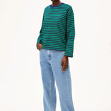 ARMEDANGELS - FRANKAA MAARLEN STRIPE Sweatshirt • emerald green - blue noon - ROSA ECK Concept Store