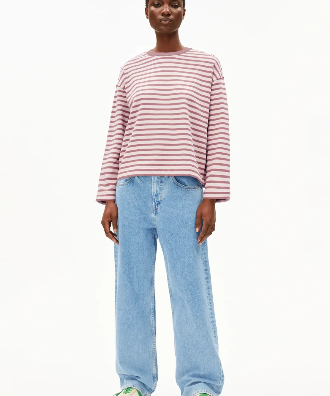 ARMEDANGELS - FRANKAA MAARLEN STRIPE Sweatshirt • ice grape - dark berry - ROSA ECK Concept Store