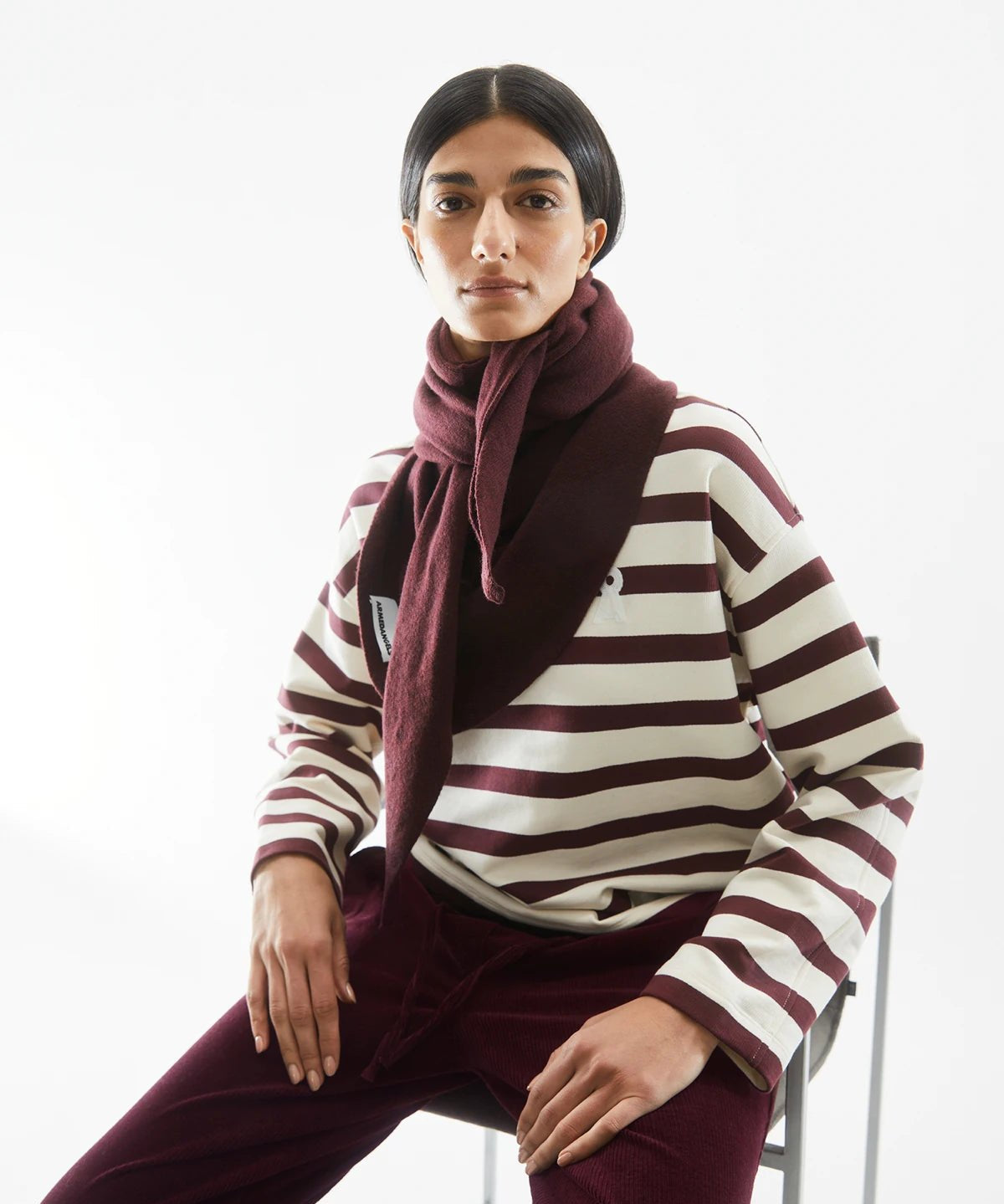 ARMEDANGELS - FRANKAA MAARLEN STRIPE Sweatshirt • undyed - dark cranberry - Pullover - ROSA ECK